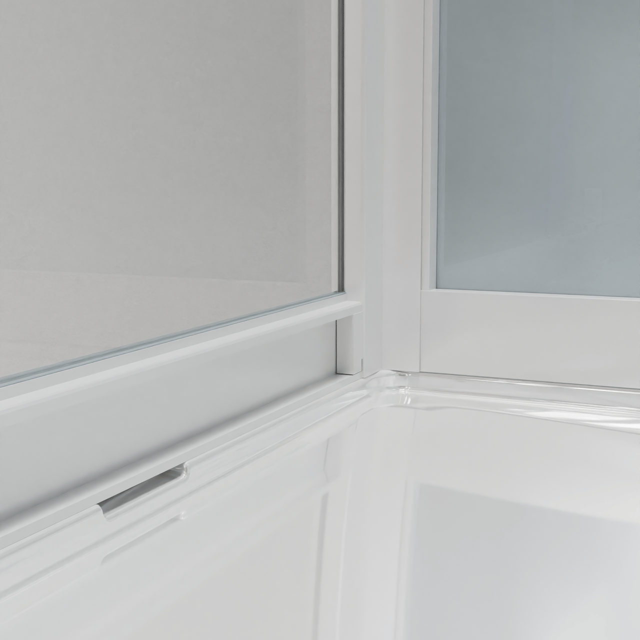 Luca Varess Talan rechthoekige complete douchecabine met draaideuren 90 x 120 cm helder glas met mat gestreepte strook glans wit profiel