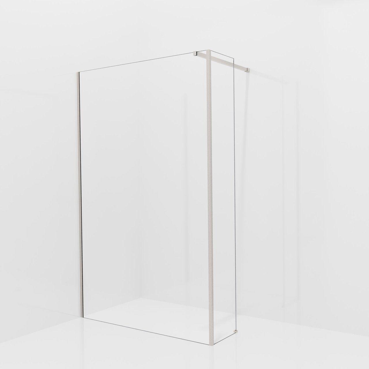 Balmani Modular inloopdouche met vaste zijwand: 130 x 200 cm, Helder glas, Brushed CoolMetal profielen