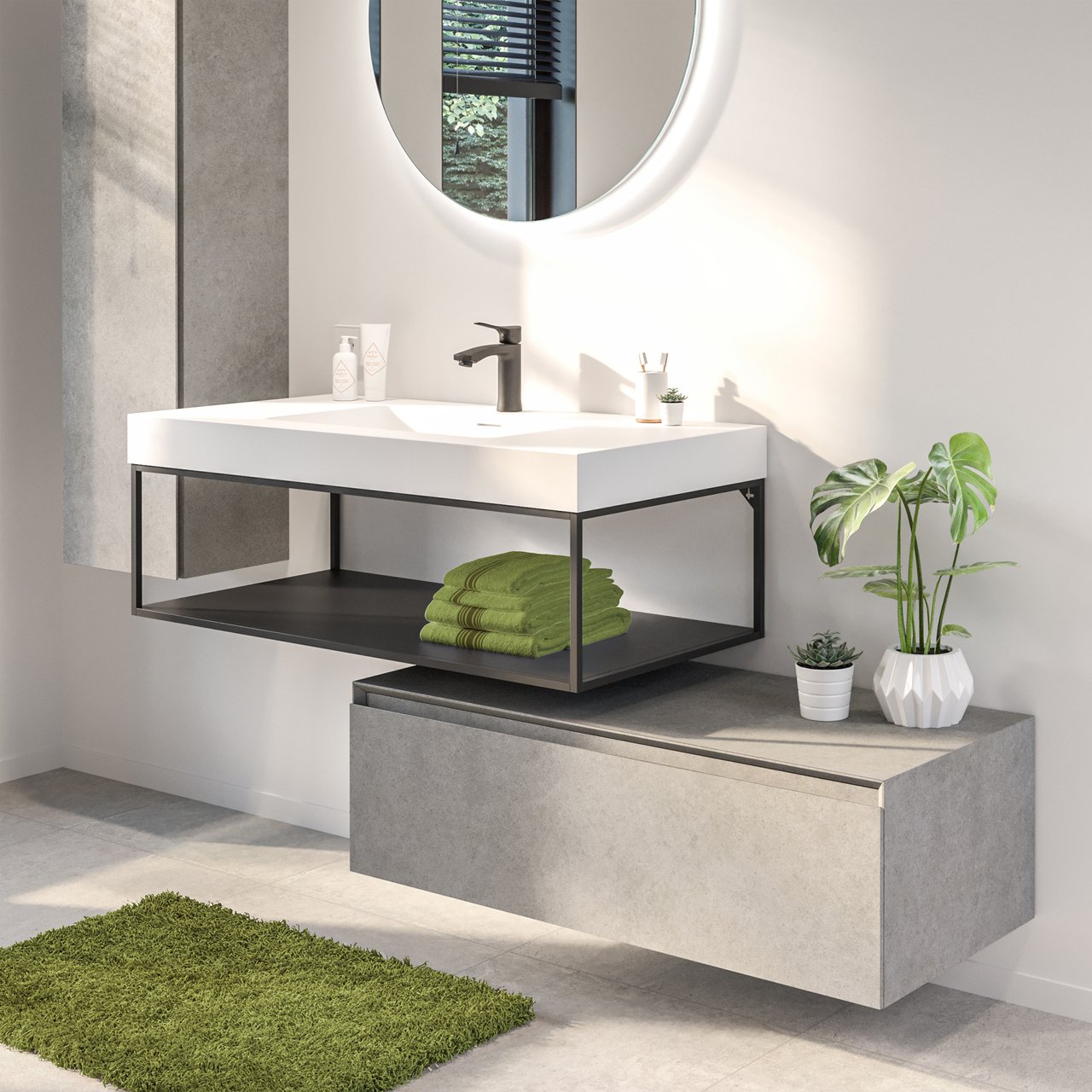 Blaufoss Lima robinet de lavabo noir mat