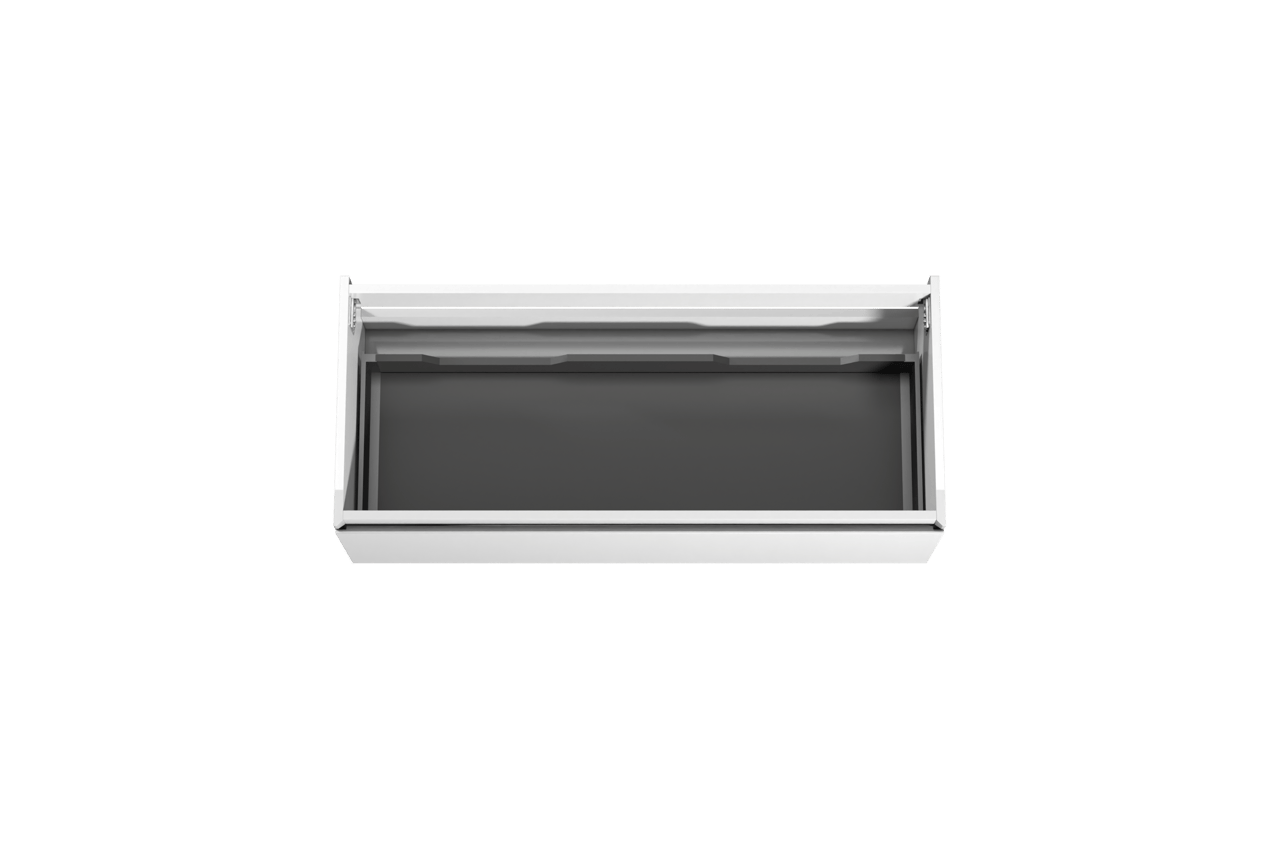 Storke Edge hängender Waschbeckenunterschrank: 120 x 52 cm, Weiß glänzend, 1 Schublade