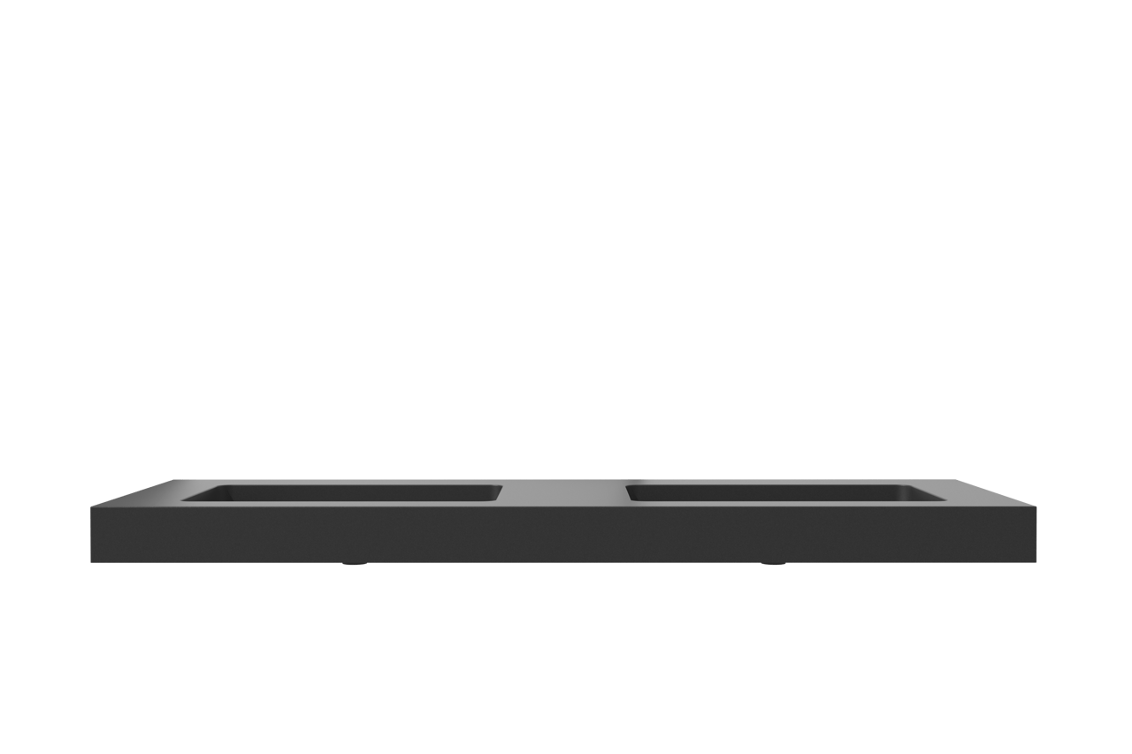 Storke Scuro High dubbele wastafel mat kwarts 150 x 52 cm