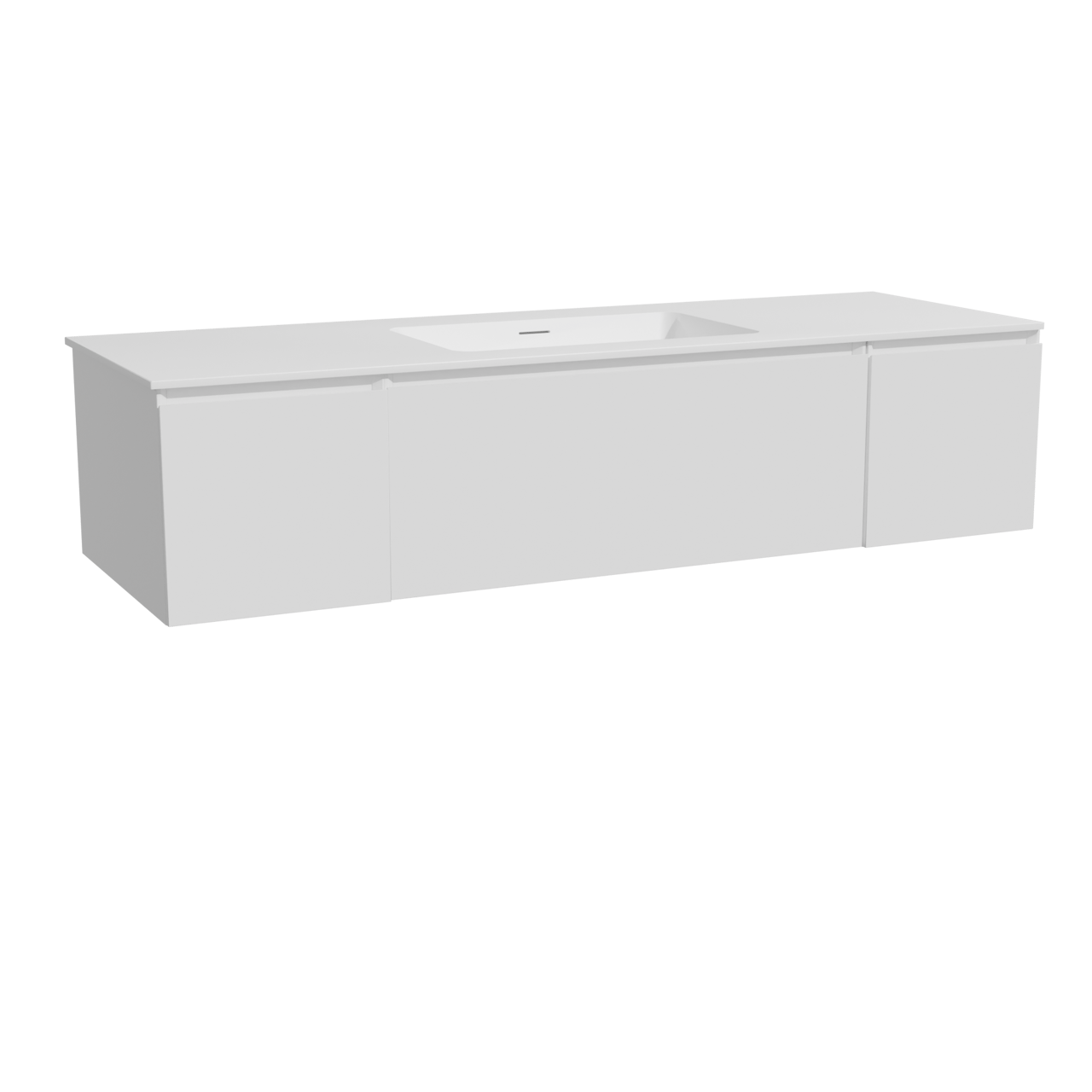 Storke Edge meuble salle de bains suspendu 155 x 52 cm blanc brillant avec Mata plan simple en solid surface blanc mat