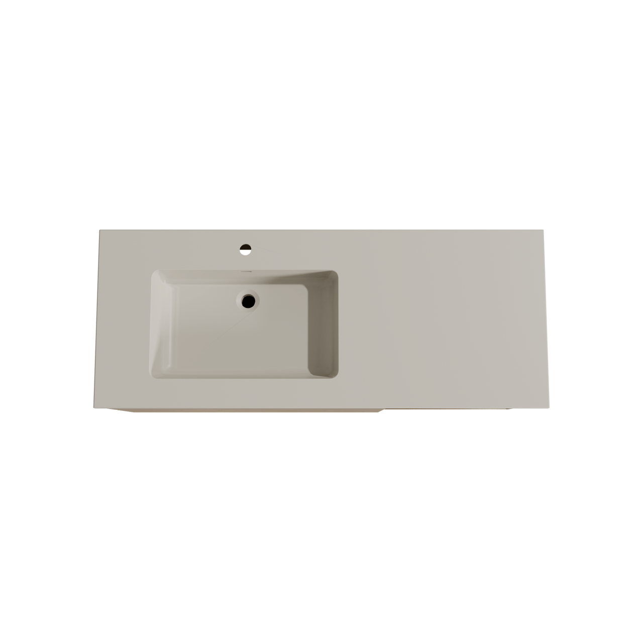 Storke Edge hängendes Möbelstück Set: 130 x 52 cm, Rohe Eiche, mit Diva Waschtisch links, Top Solid Seidengrau