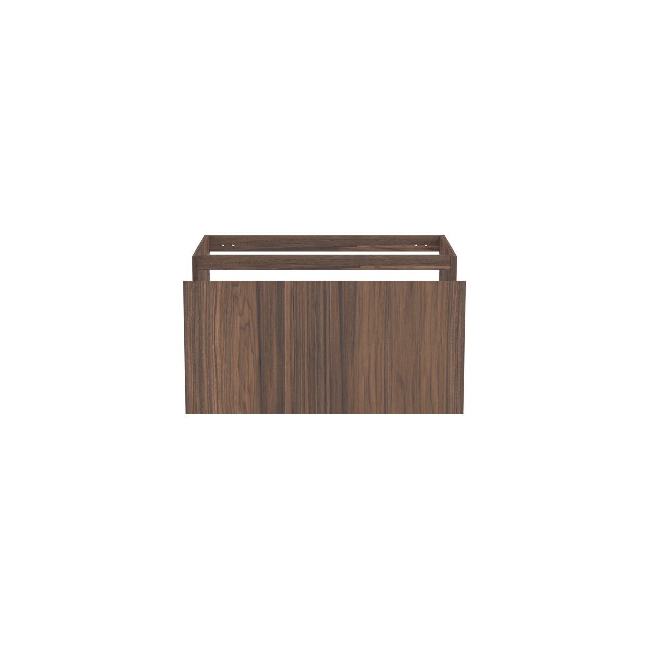 Balmani Idra hängender Waschbeckenunterschrank: 90 x 55 cm, Nussbaum, Furnierholz, 2 Schubladen