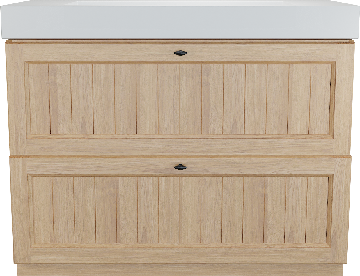 Balmani Lemon meuble salle de bains à poser 120 x 55 cm, placage chêne naturel avec Modus lavabo simple pour 2 trous de robinet en blanc mat