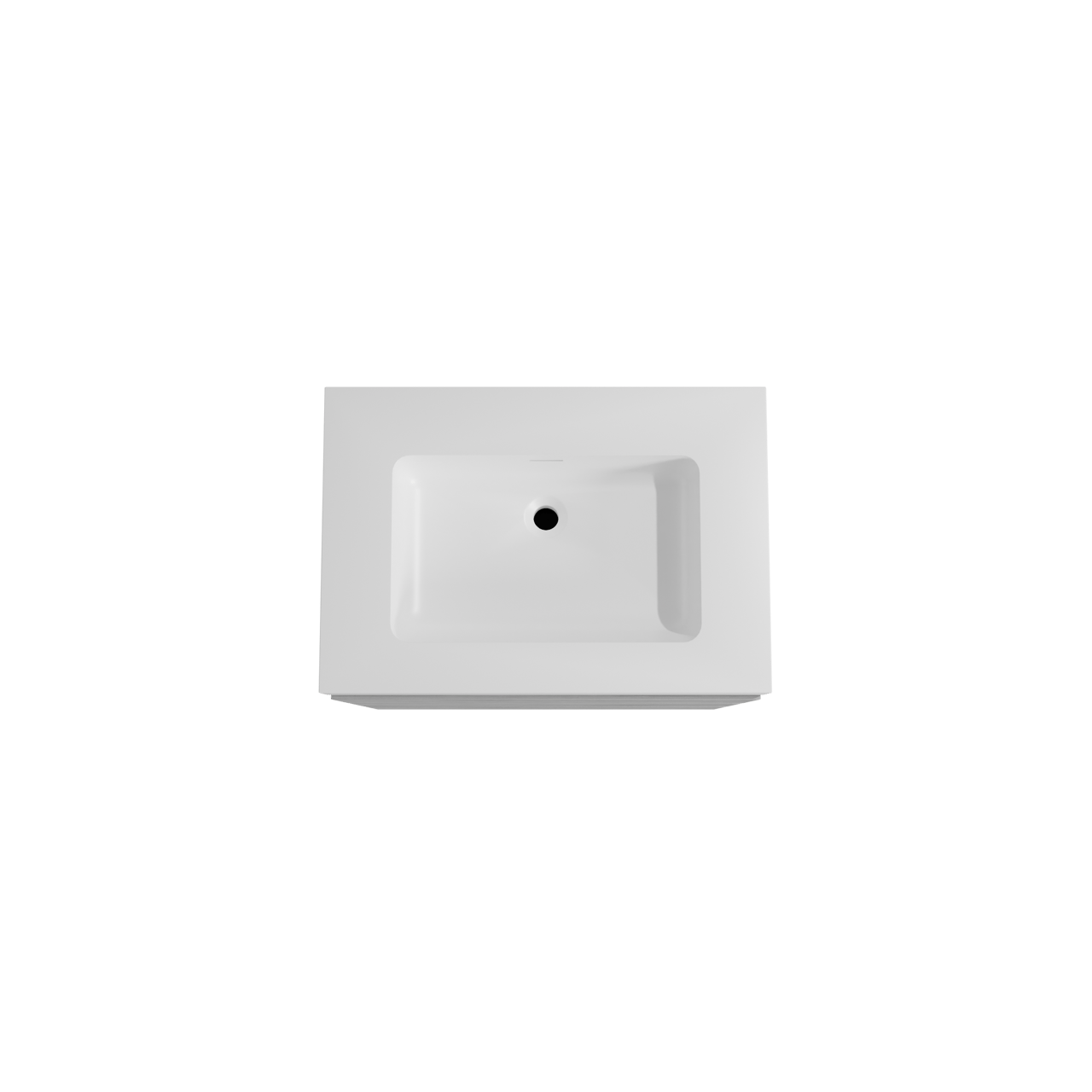 Storke Edge staand badmeubel 75 x 52 cm beton donkergrijs met Mata High enkele wastafel in solid surface mat wit