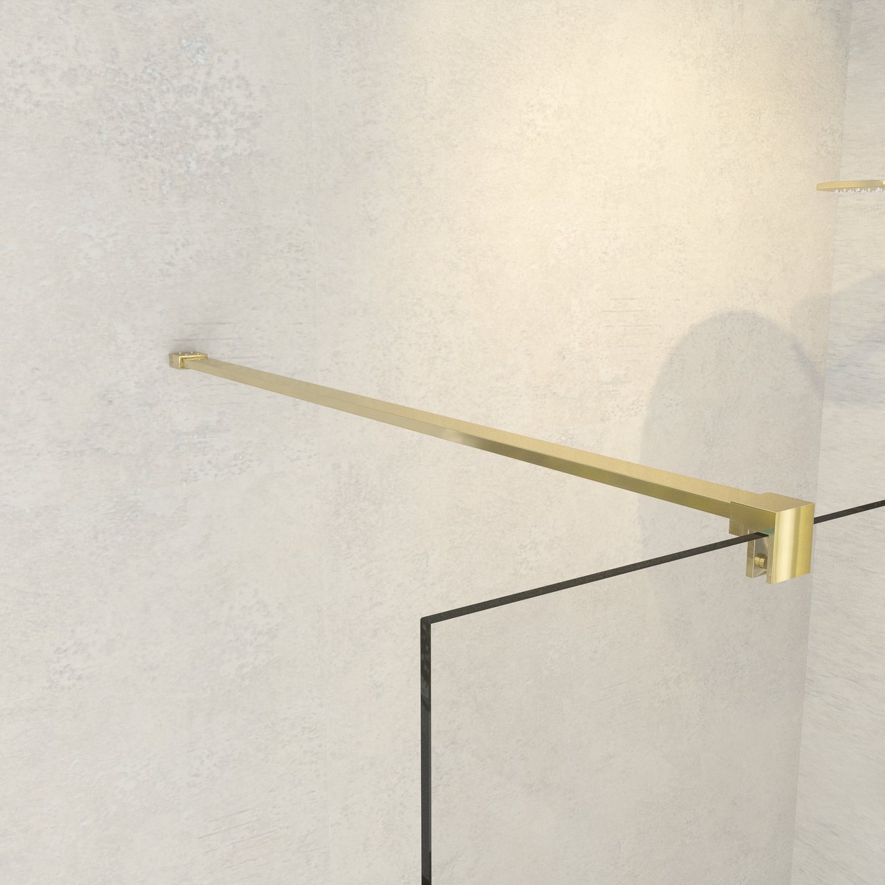 Balmani Modular inloopdouche 140 x 200 cm helder glas Brushed Gold profiel