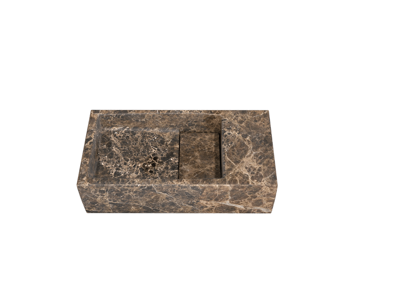 Balmani Mood Handwaschbecken: Dark Emperador Marmor, 36 x 18 cm