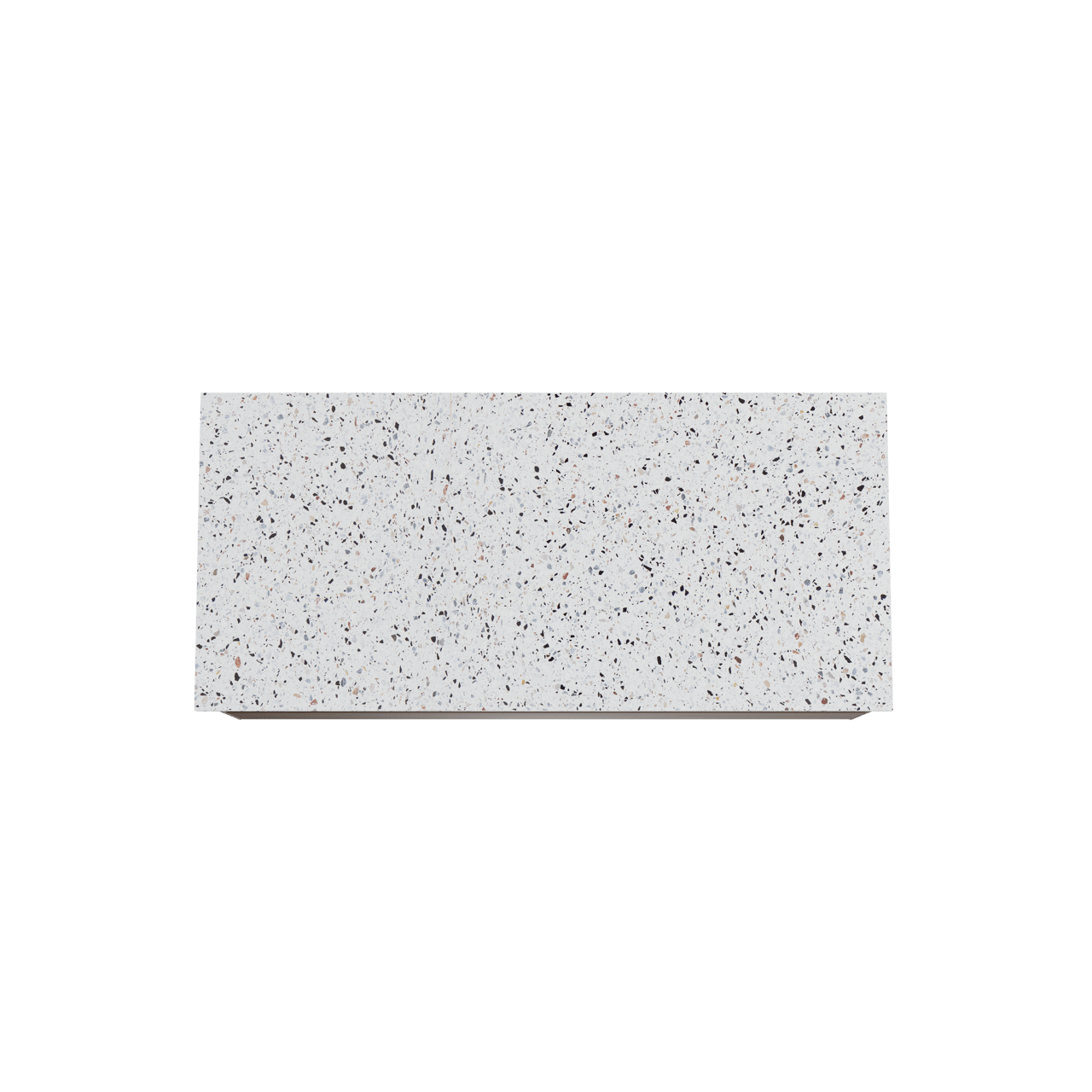 Balmani Mitra hängendes Möbelstück Set: 120 x 55 cm, Amerikanischer Nussbaum, mit Stretto Einzel- oder Doppel Waschtischplatte, Terrazzo in Weiß/Schwarz matt