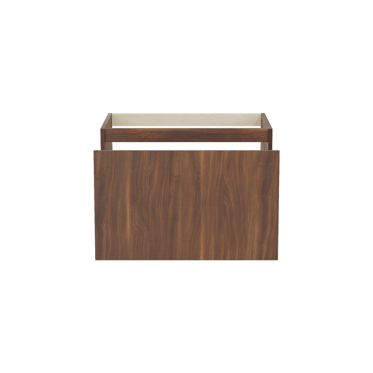 Balmani Sfera hängender Waschbeckenunterschrank: 75 x 55 cm, Amerikanischer Nussbaum, 2 Schubladen