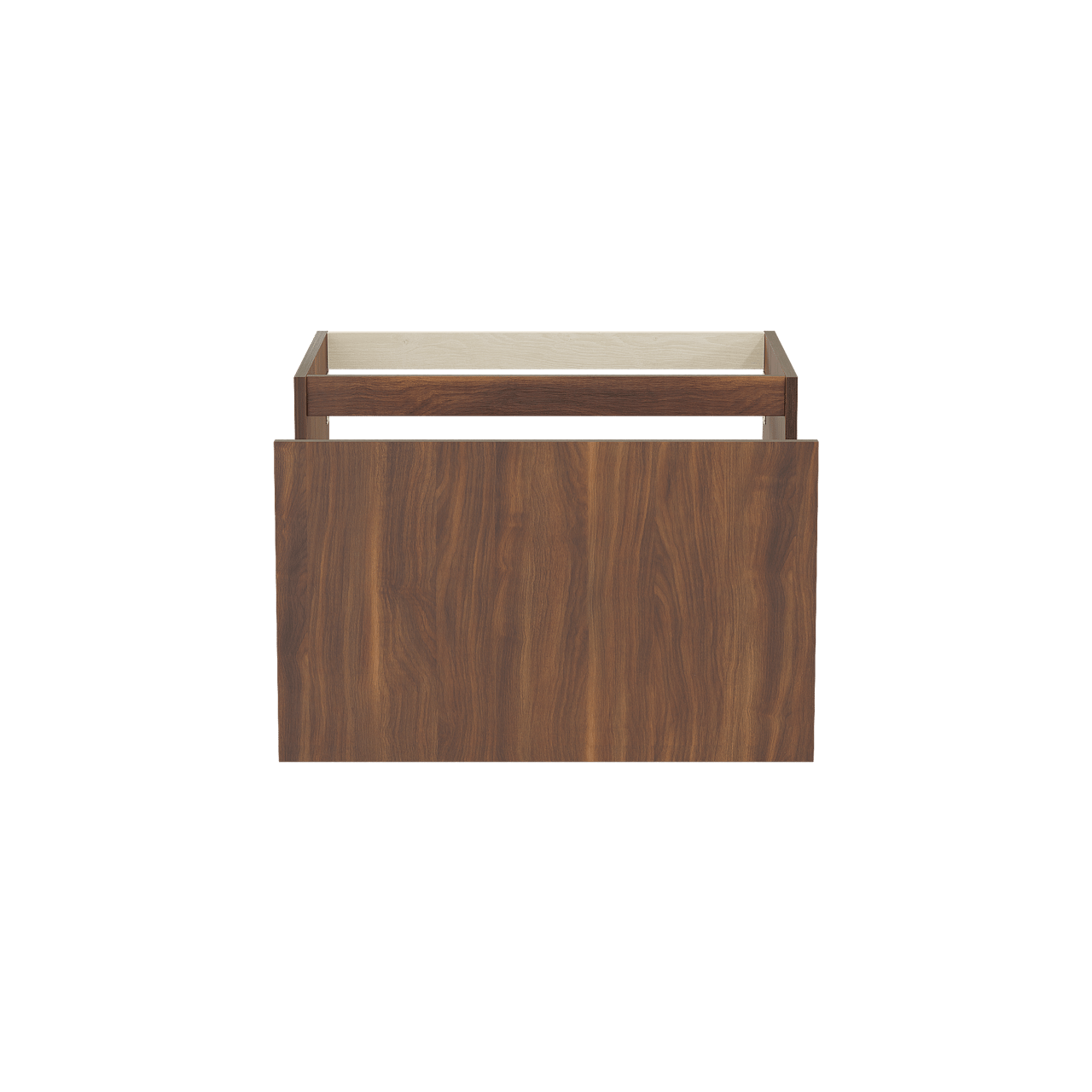 Balmani Sfera hängender Waschbeckenunterschrank: 75 x 55 cm, Amerikanischer Nussbaum, 2 Schubladen