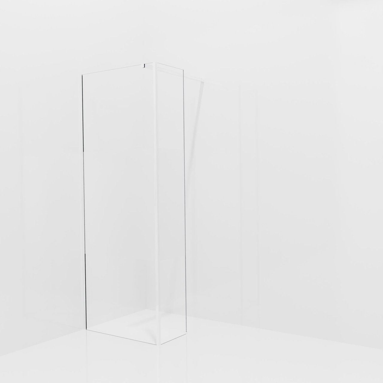 Balmani Modular Walk-In Dusche mit fester Seitenwand: 80 x 200 cm, Klarglas mit mattiertem Streifen, Profil Chrom glänzend