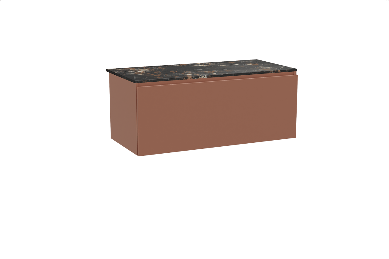 Balmani Sfera meuble salle de bains suspendu 120 x 55 cm cotto avec Stretto tablette simple en marbre portoro gold