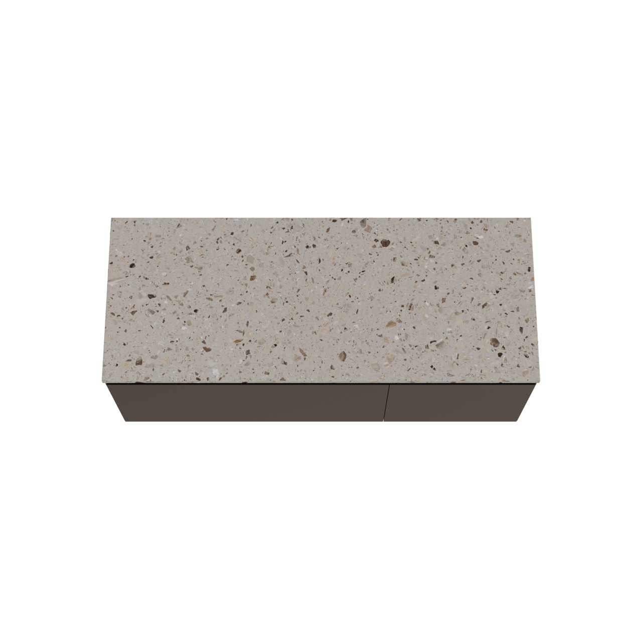 Balmani Idra by Mitra zwevend badmeubel 135 x 55 cm mat zwart met Stretto enkel of dubbel wastafelblad in terrazzo greige terrazzo