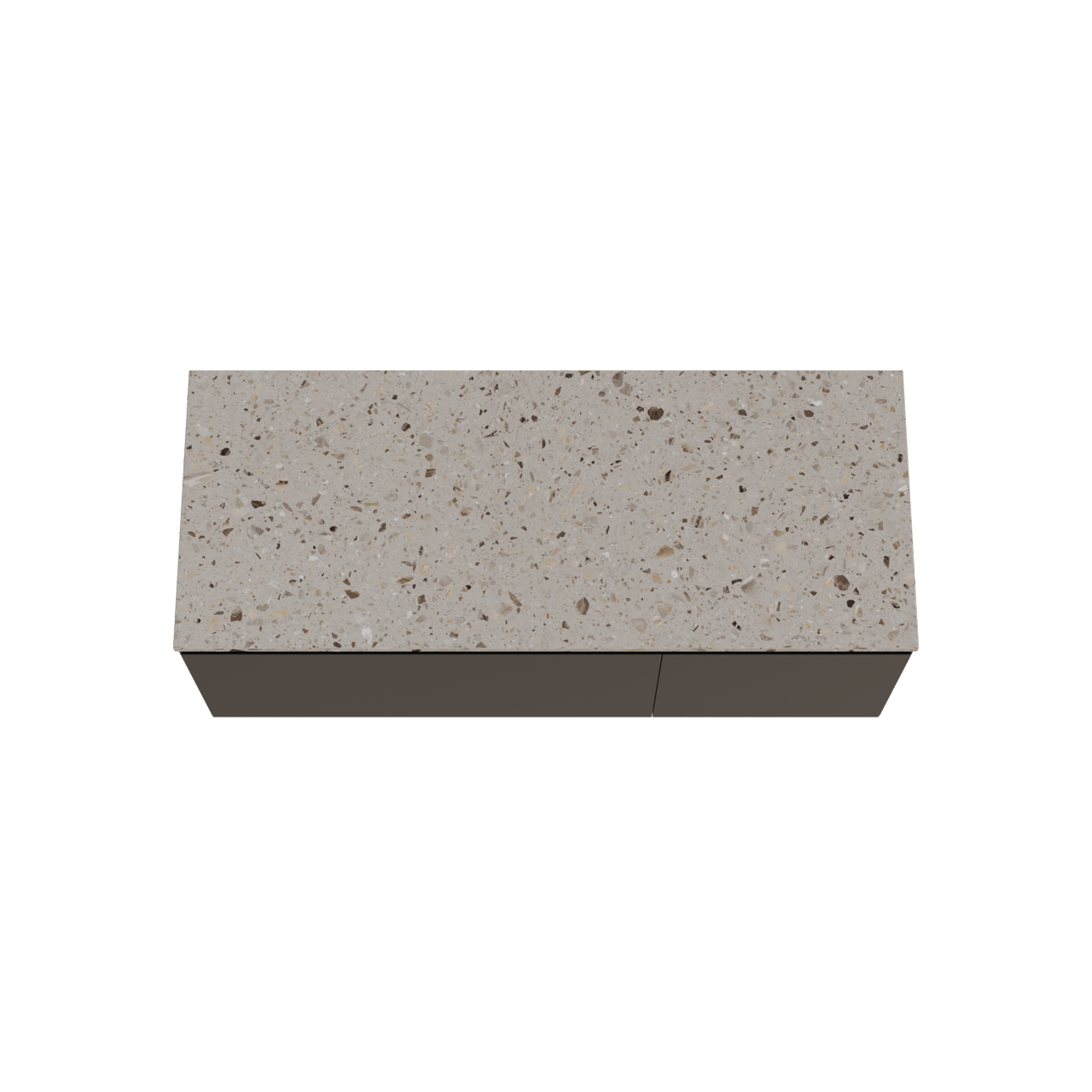 Balmani Idra meuble salle de bains suspendu 135 x 55 cm noir mat avec Stretto tablette simple ou double en terrazzo greige terrazzo