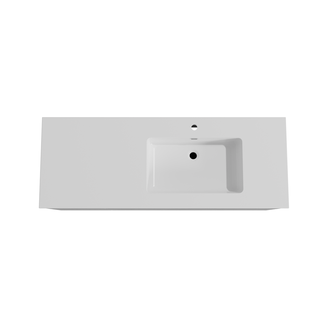 Storke Edge hängendes Möbelstück Set: 140 x 52 cm, Beton dunkelgrau, mit Diva Waschtisch rechts, Marmorkomposit Weiß glänzend