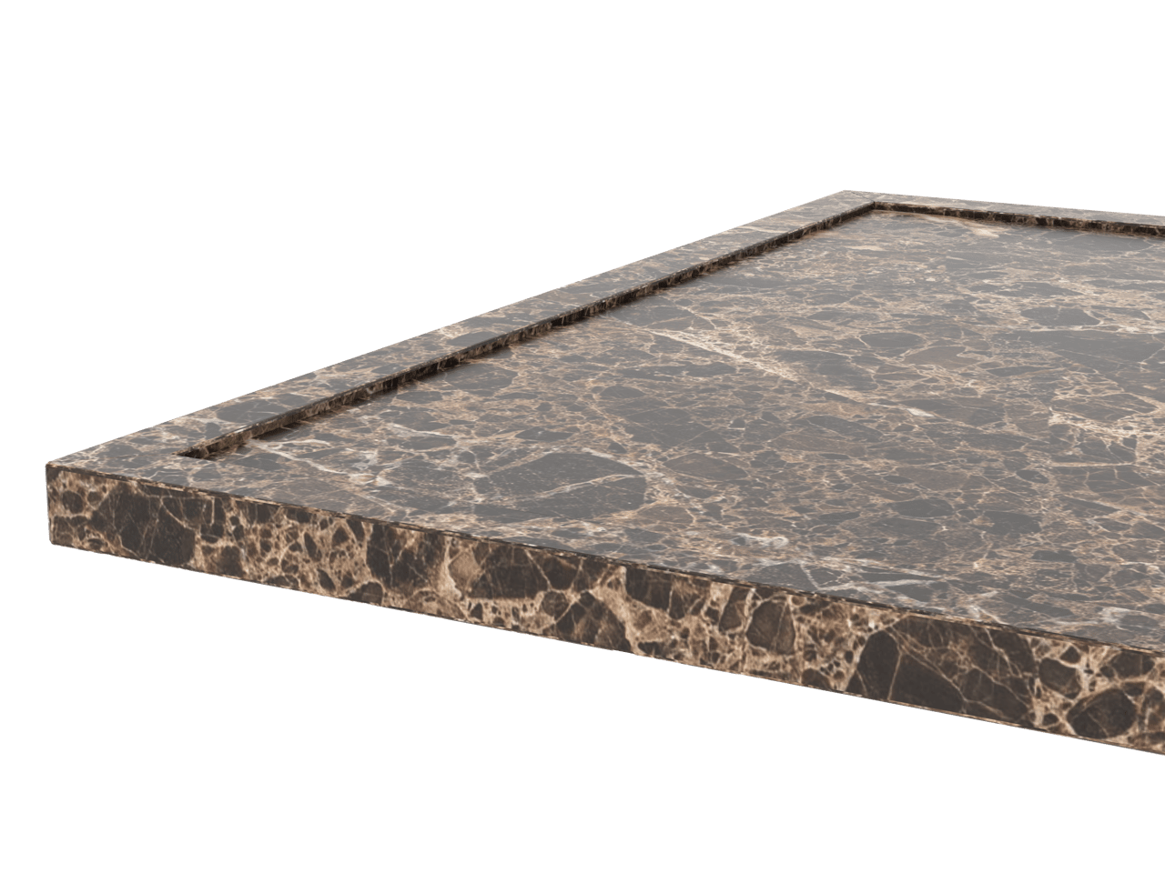 Balmani Bordo enkel of dubbel tablet Dark Emperador marmer 180 x 49 cm