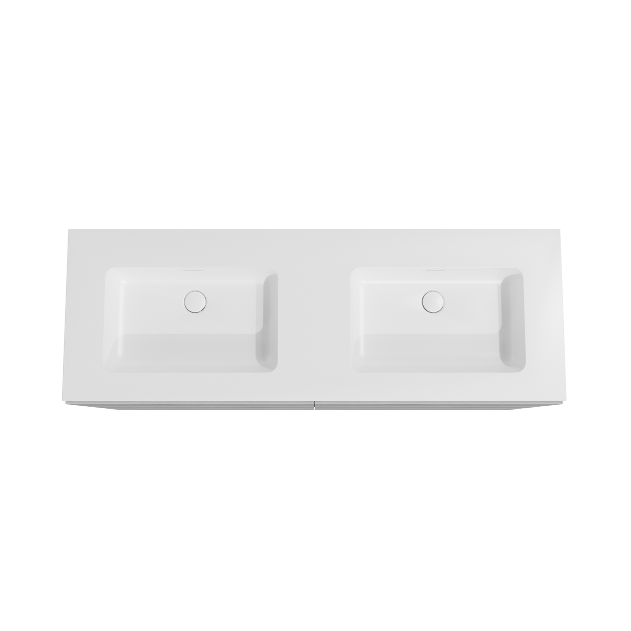 Storke Edge meuble salle de bains à poser 150 x 52 cm béton gris foncé avec Mata double vasque en solid surface blanc mat