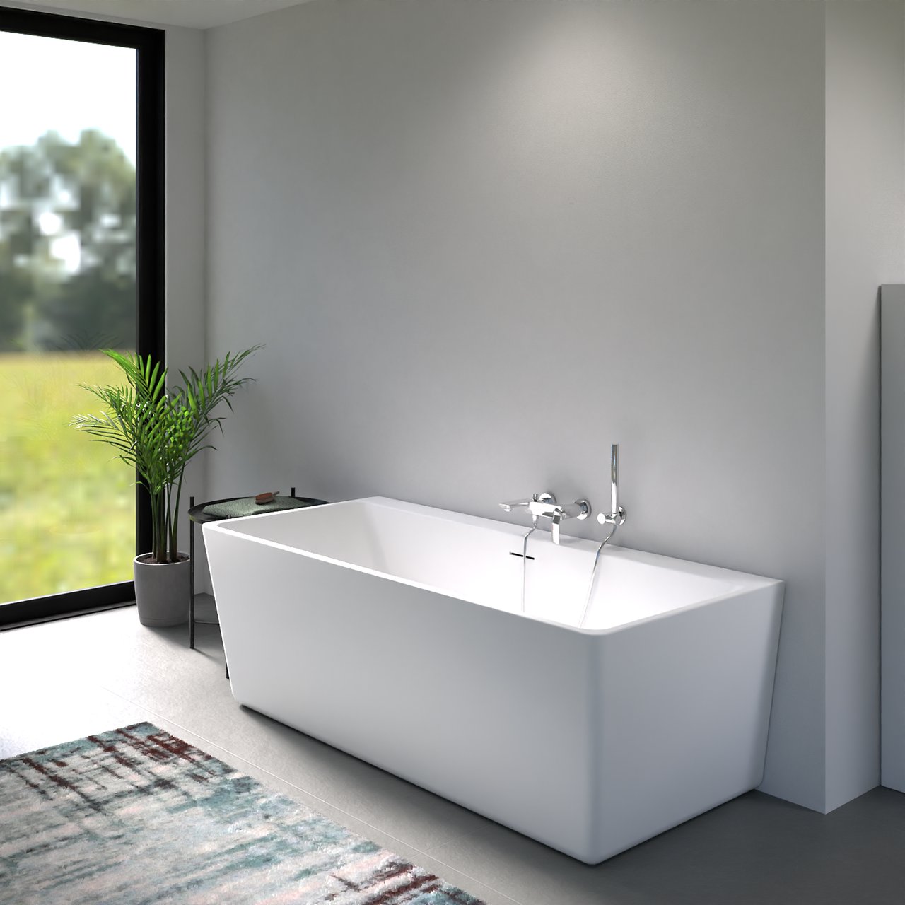 Blaufoss Expo robinet de bain avec douchette chrome brillant