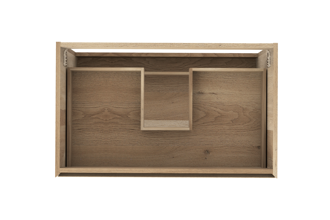 Balmani Mitra meuble sous-lavabo suspendu 90 x 55 cm chêne naturel 2 tiroirs