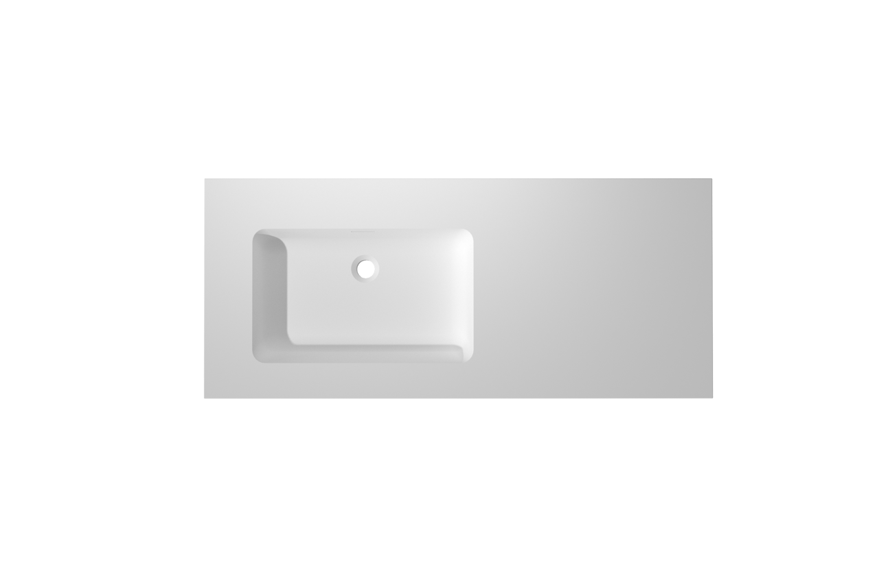 Storke Mata High asymmetrisch linkse wastafel matte Solid Surface 120 x 52 cm