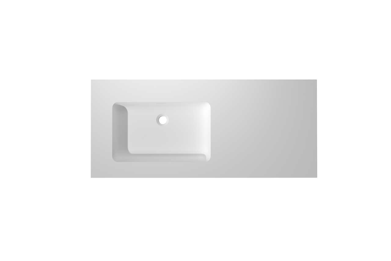 Storke Mata High vasque asymétrique gauche Solid Surface mat 120 x 52 cm