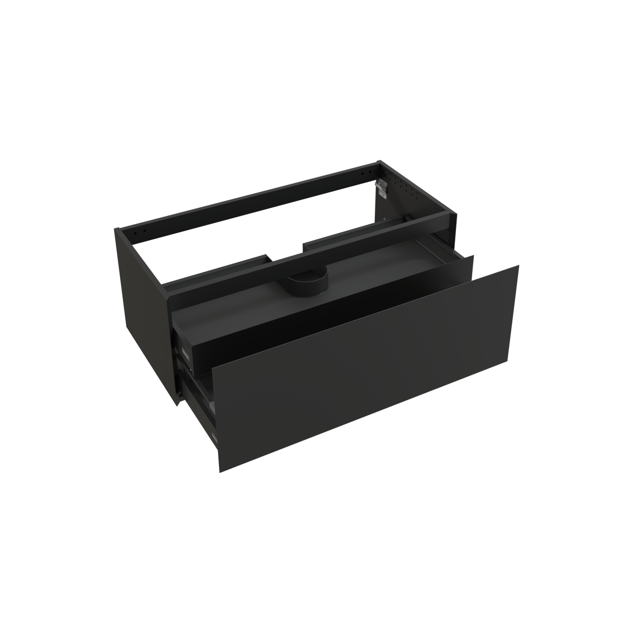 Balmani Idra meuble sous-lavabo suspendu 120 x 55 cm noir mat 2 tiroirs