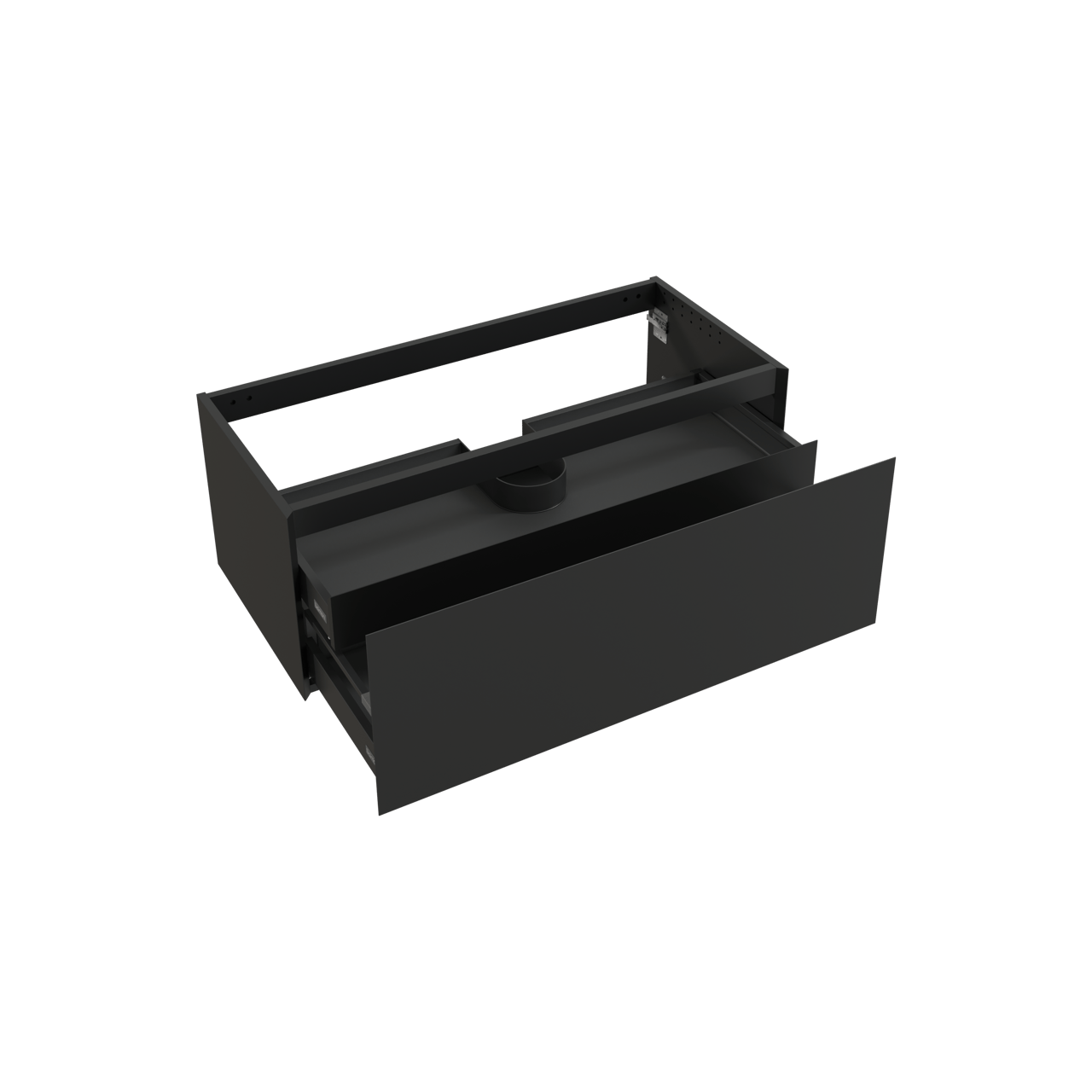 Balmani Idra zwevende wastafelonderkast 120 x 55 cm mat zwart 2 lades