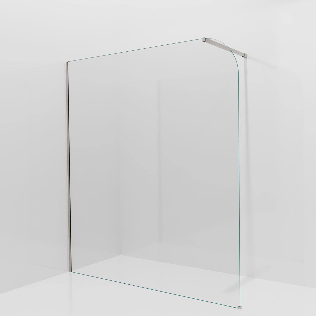 Balmani Modular douche à l'italienne: 180 x 200 cm, Verre transparent arrondi, Profil Brushed CoolMetal