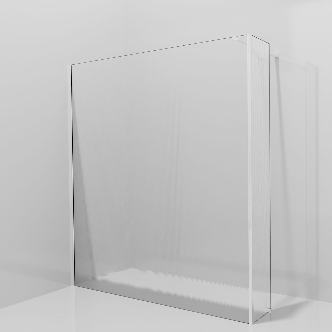 Balmani Modular inloopdouche met vaste zijwand: 180 x 200 cm, Ribs met coating, Hoogglans chroom profielen