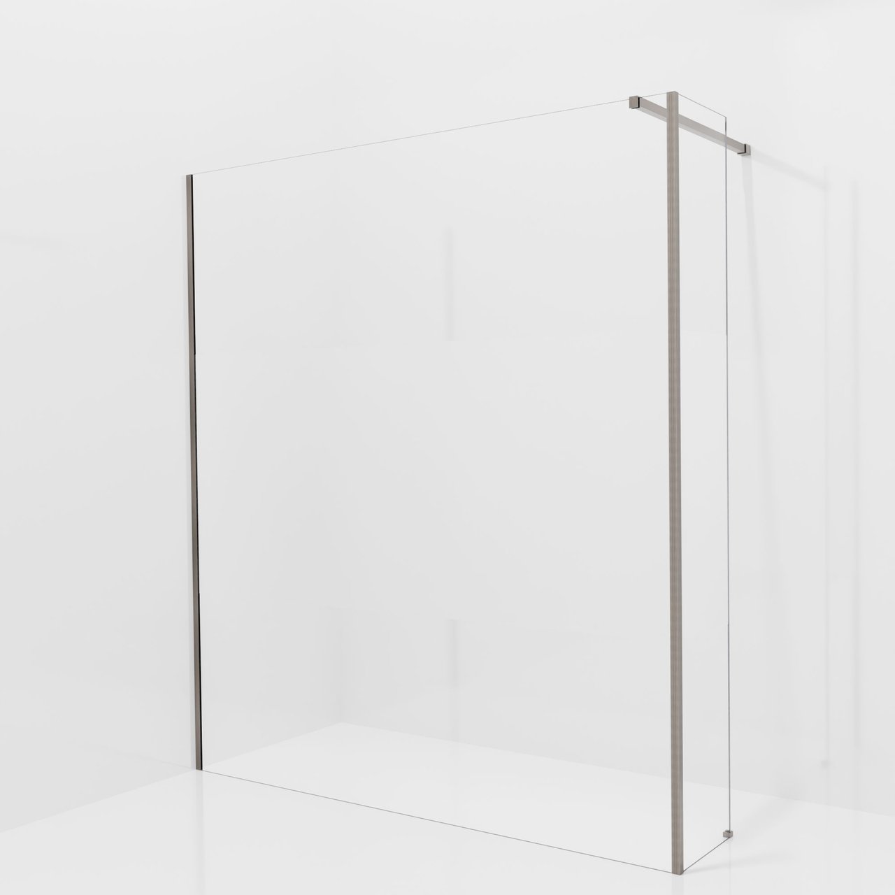 Balmani Modular Walk-In Dusche mit fester Seitenwand: 180 x 200 cm, Klarglas mit mattiertem Streifen, Profil Brushed GunMetal