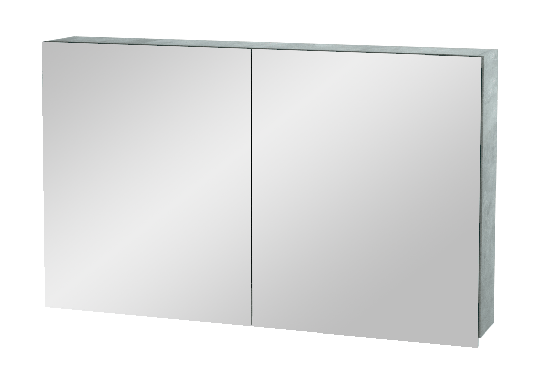 Balmani Lucida Spiegelschrank, 120 x 72 cm, Beton silbergrau