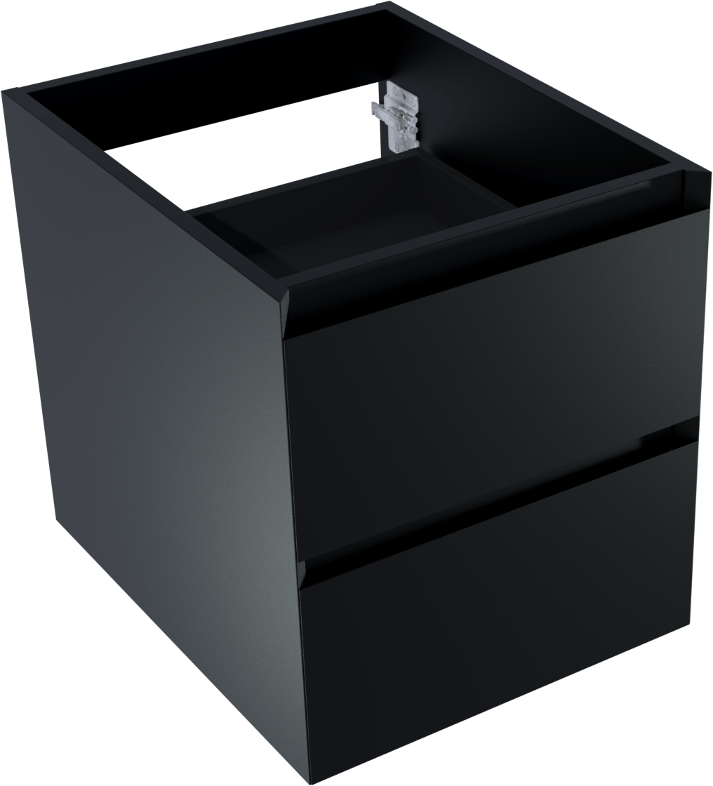 Balmani Mitra meuble sous-vasque suspendu 45 x 55 cm Noir Mat 2 tiroirs