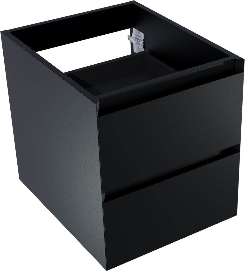 Balmani Mitra meuble sous-lavabo suspendu 45 x 55 cm Noir Mat 2 tiroirs