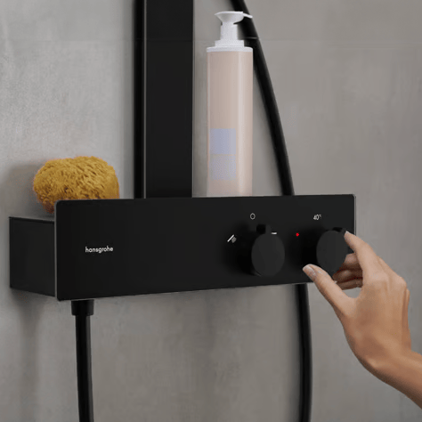 Hansgrohe Rainfinity 300 colonne de douche de pluie avec ShowerTablet 350 noir mat