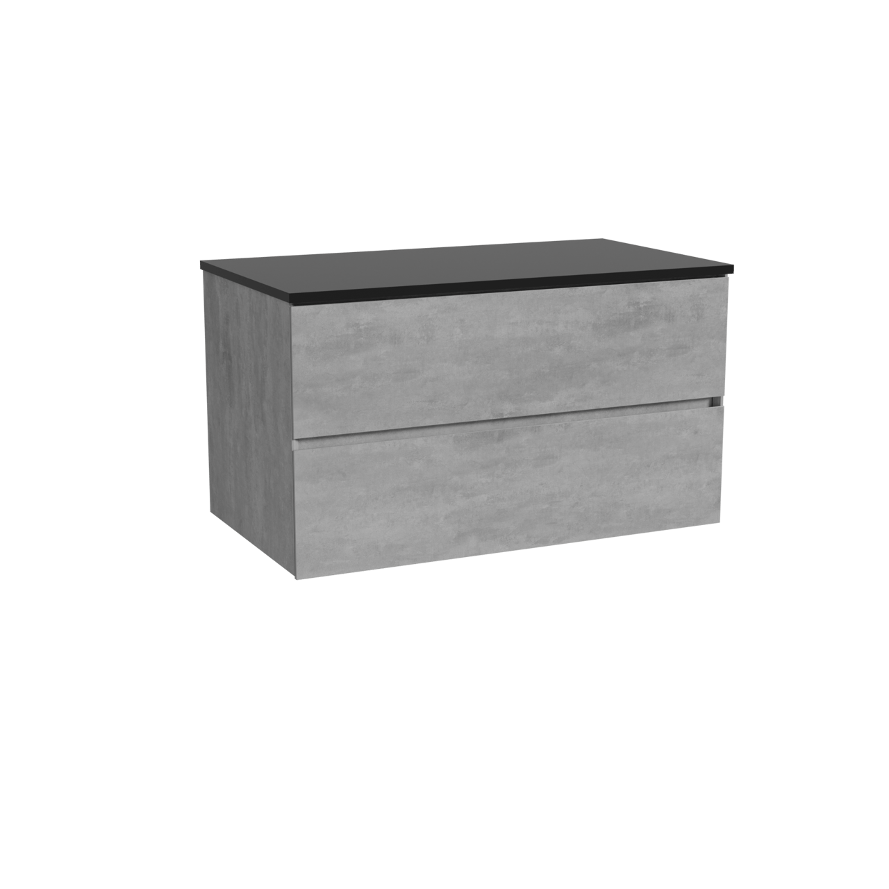 Storke Edge meuble salle de bains suspendu 95 x 52 cm béton gris foncé avec Panton tablette simple en mdf enduit de poudre noir mat