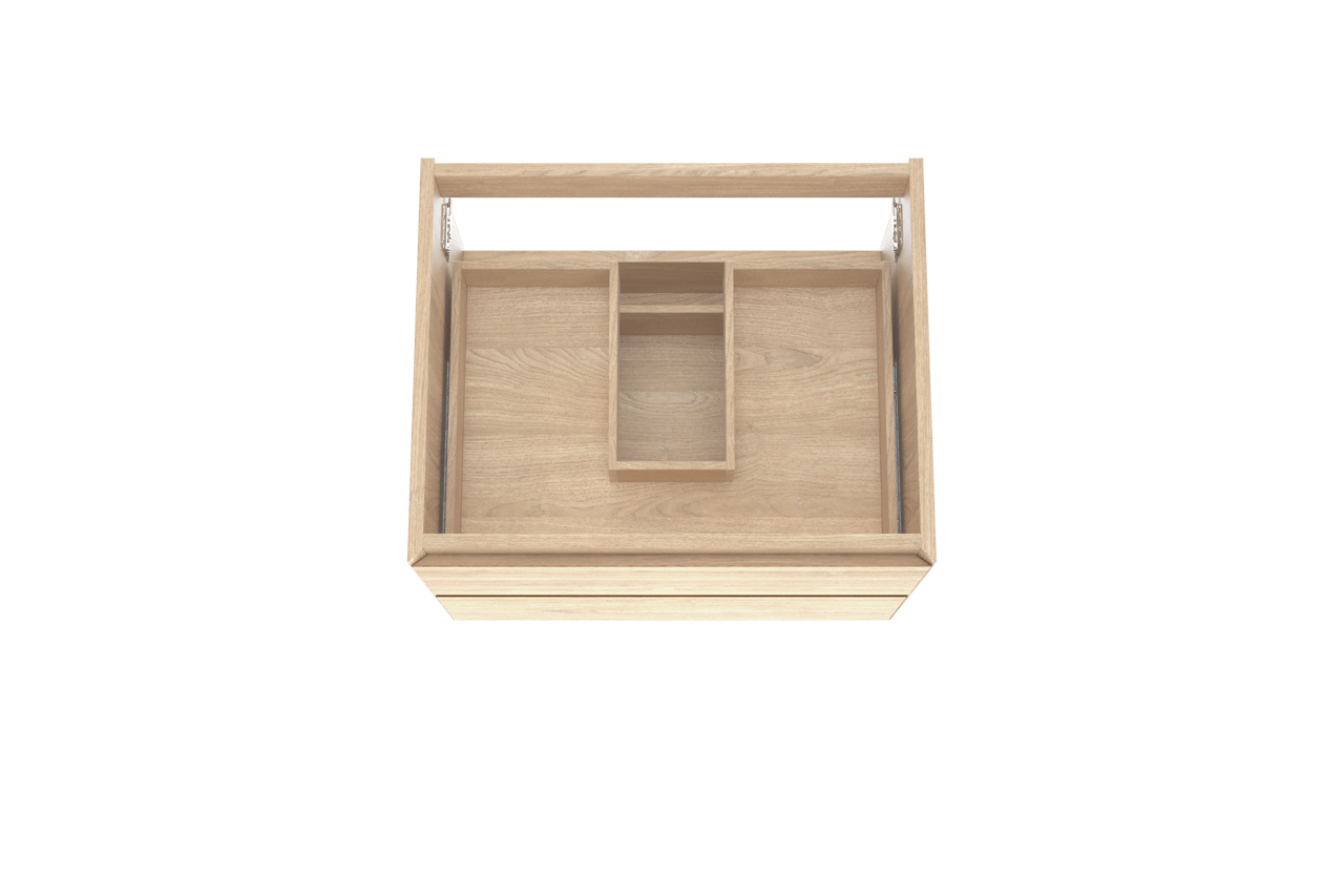 Balmani Mitra zwevende wastafelonderkast 67,5 x 55 cm fineer natuur eik 2 lades