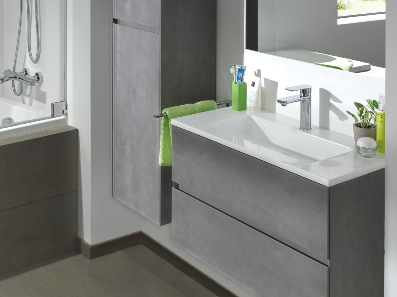 Storke Diva Einzelwaschtisch, Marmorkomposit glänzend, 80 x 40 cm