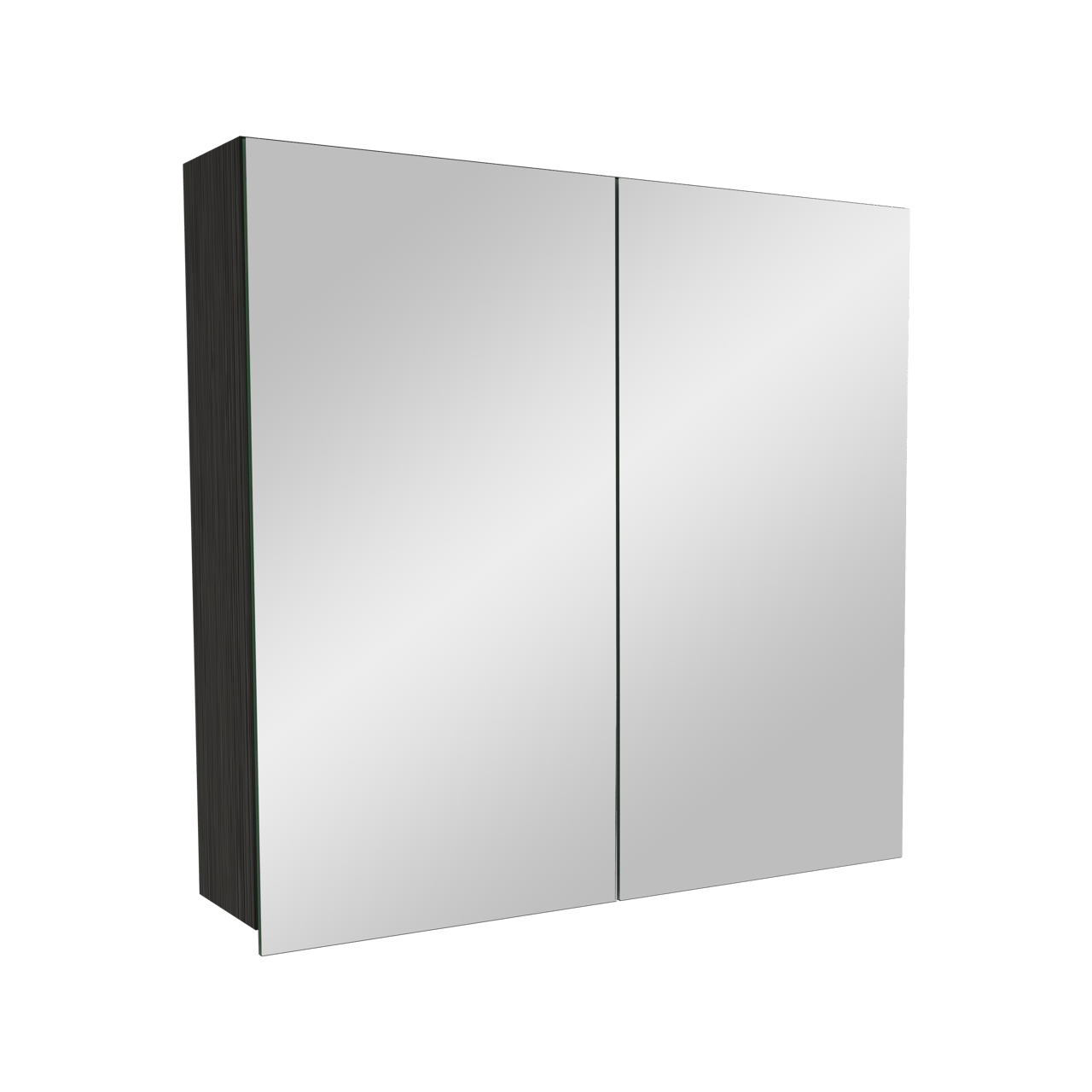 Balmani Lucida Spiegelschrank Bad: 75 x 72 cm, Eiche Schwarz