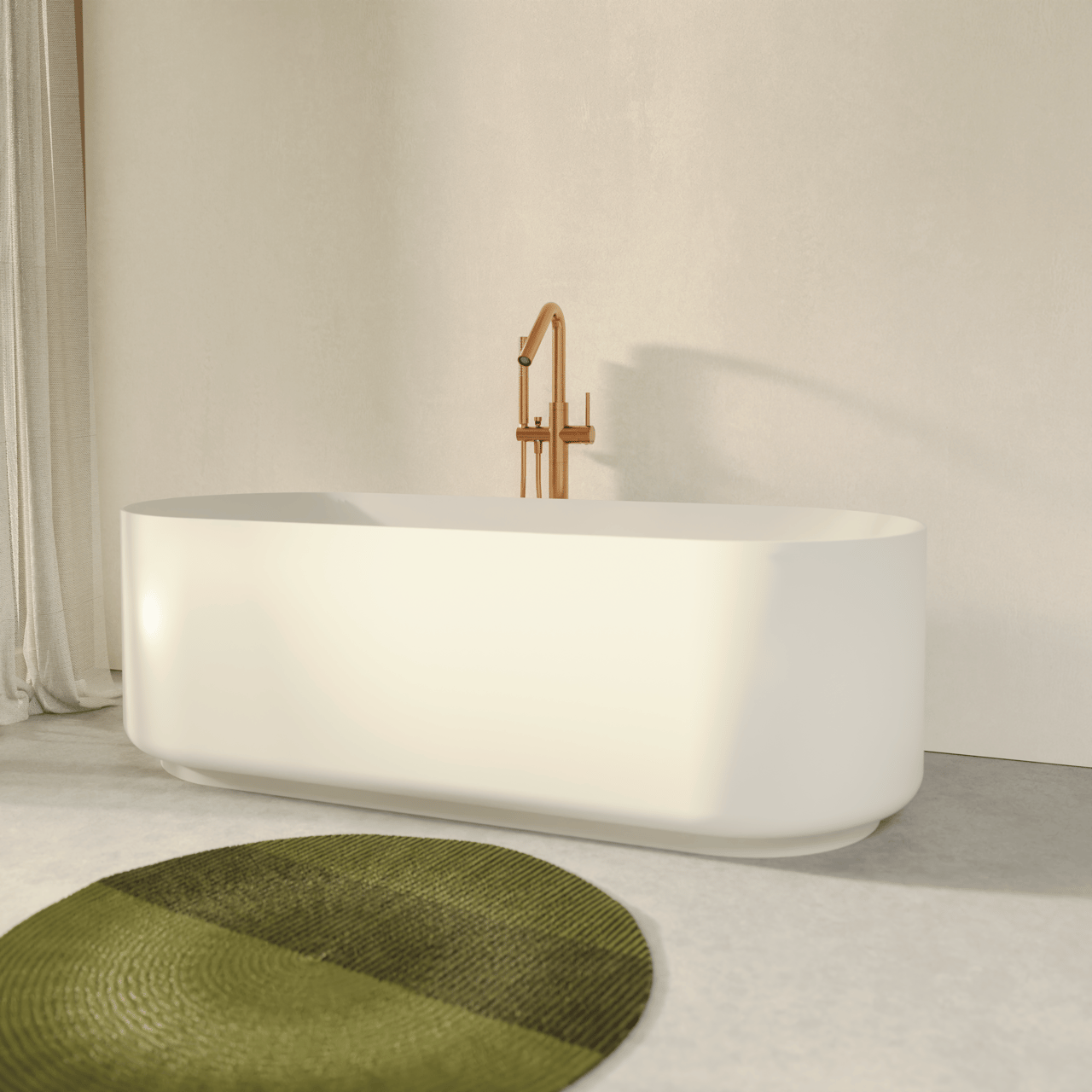 Balmani Scala Lite ovaal vrijstaand bad 170 x 70 cm acryl Glanzend Wit