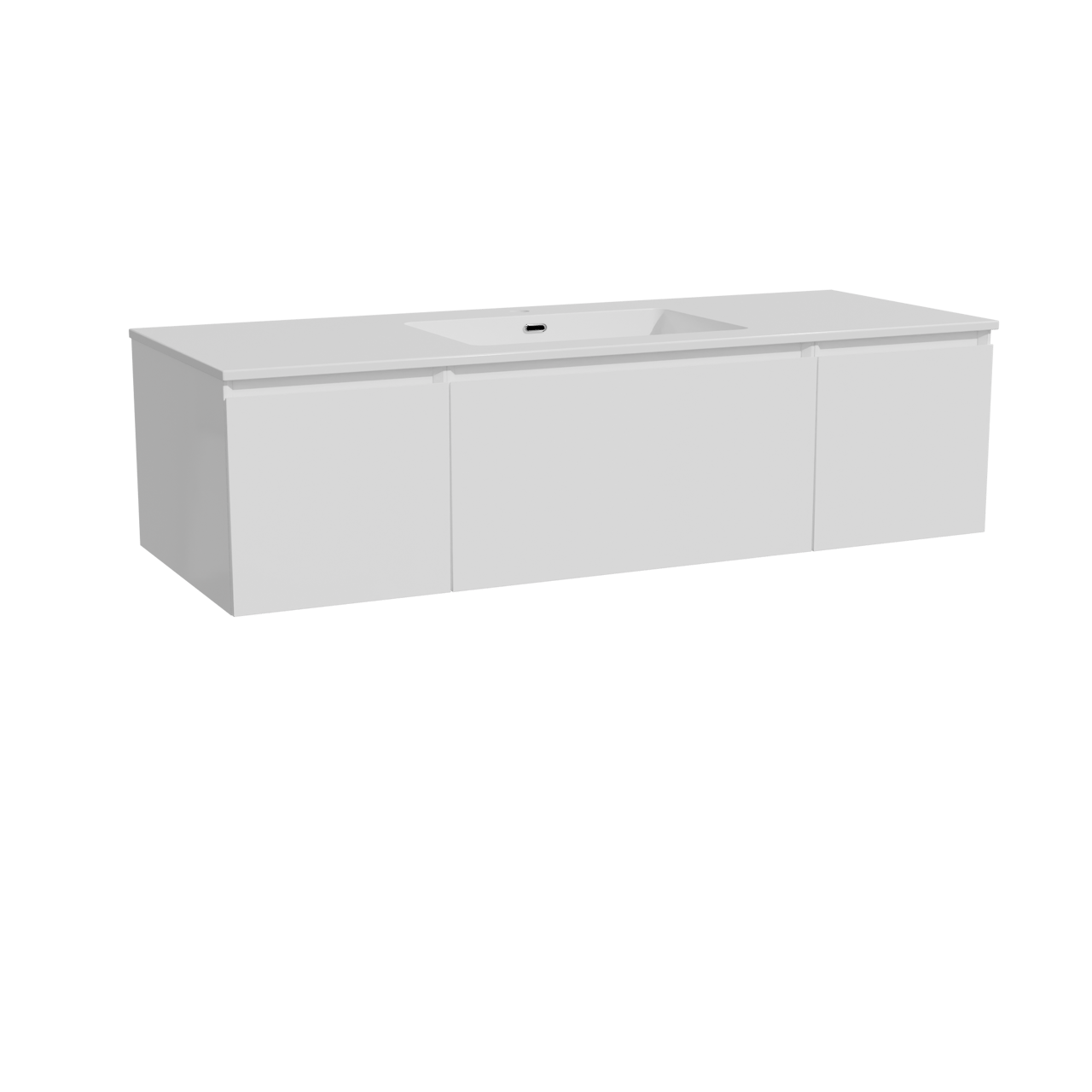 Storke Edge meuble salle de bains suspendu 135 x 52 cm blanc brillant avec Diva plan simple en marbre composite blanc brillant