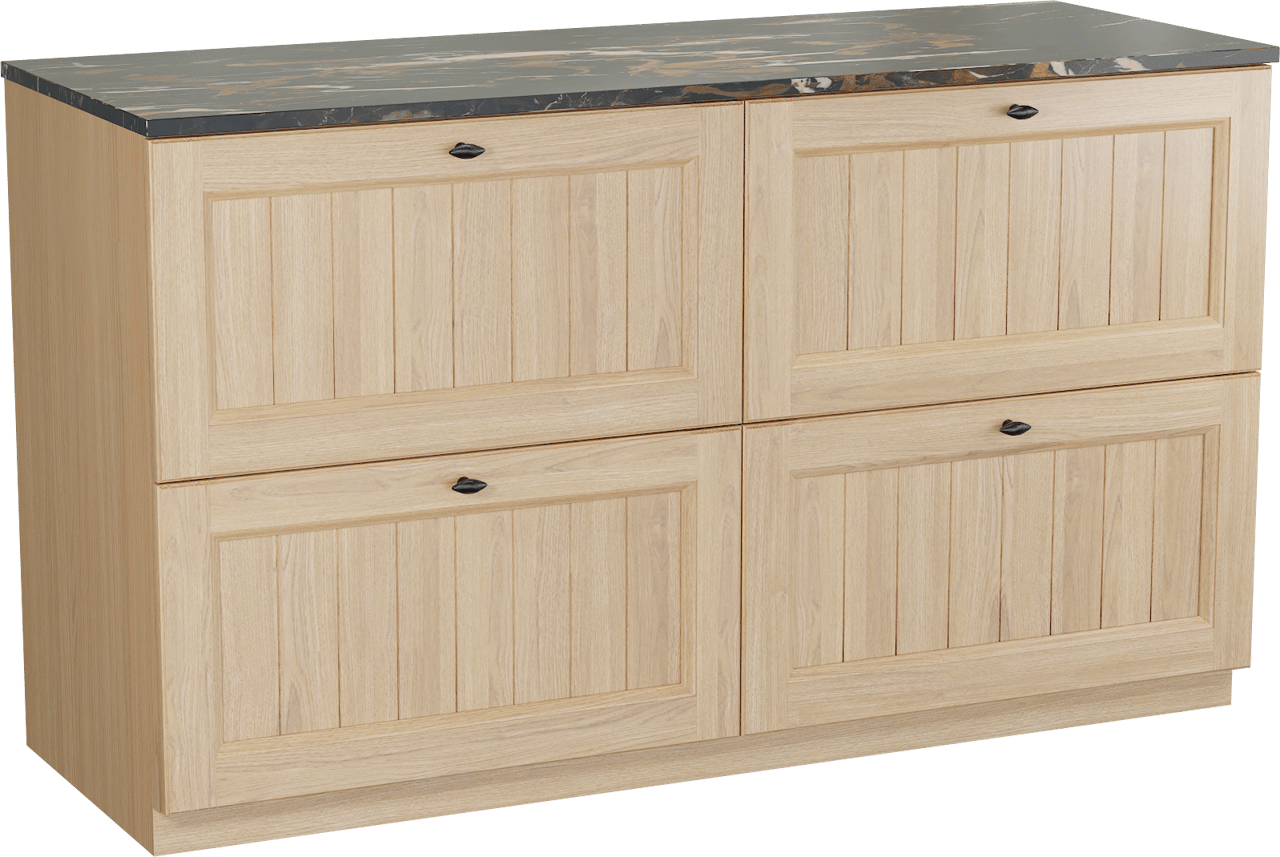 Balmani Lemon meuble salle de bains à poser 150 x 55 cm, placage chêne naturel avec Stretto tablette simple ou double en portoro gold