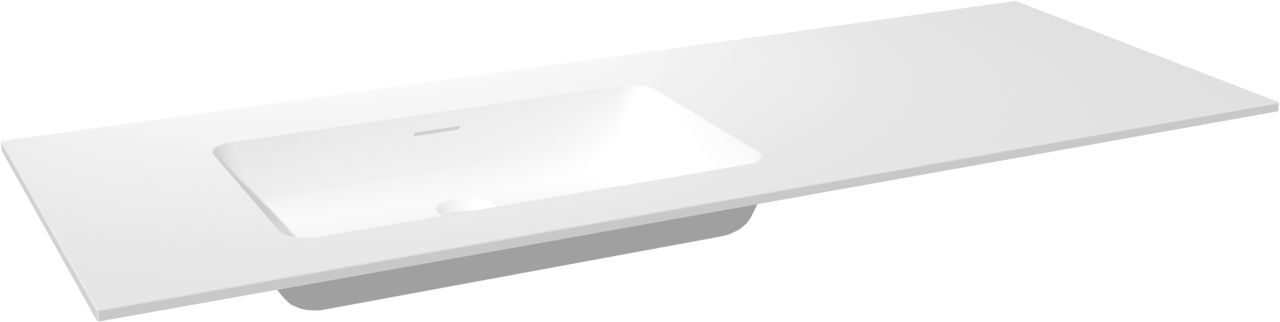 Storke Mata Waschtisch, links, Solid Surface matt, 140 x 52 cm, Schrankkombination 45 cm