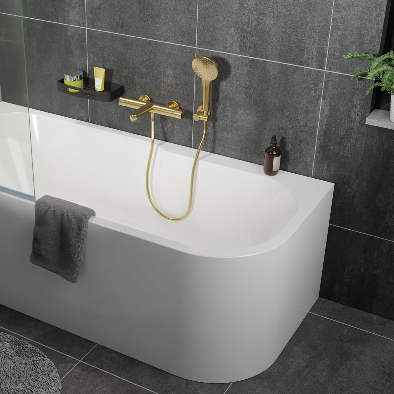 Blaufoss Round handdoucheset 3 functies Brushed Gold