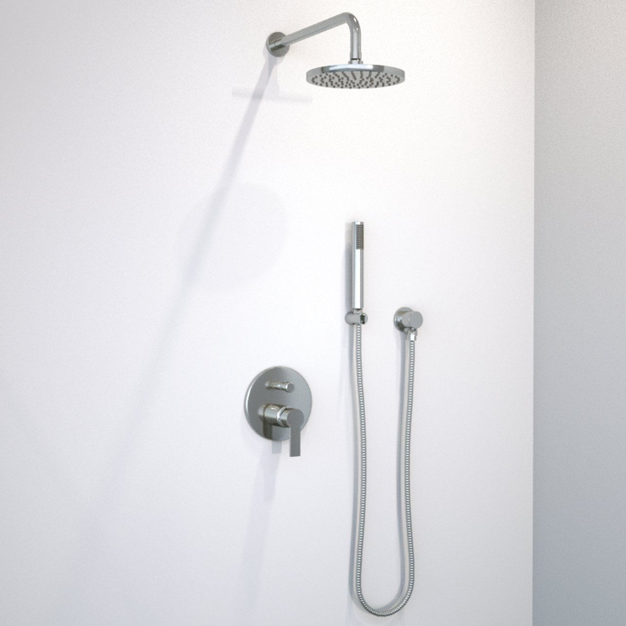 Blaufoss Round bras de douche mural 38 cm chrome brillant