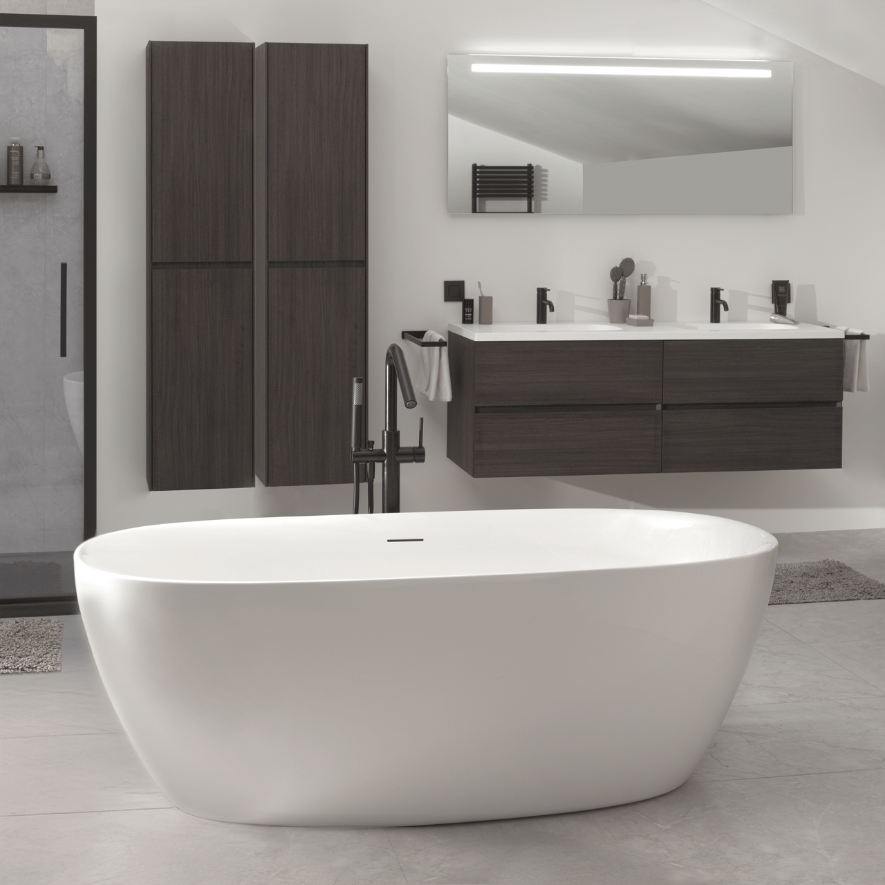 Luca Varess Marcia ovaal vrijstaand bad 170 x 80 cm acryl Glanzend Wit