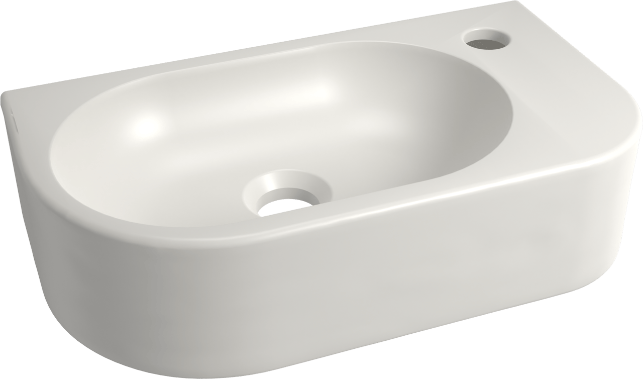 Luca Varess Rondo lave-mains 41 x 22 cm porcelaine blanc mat