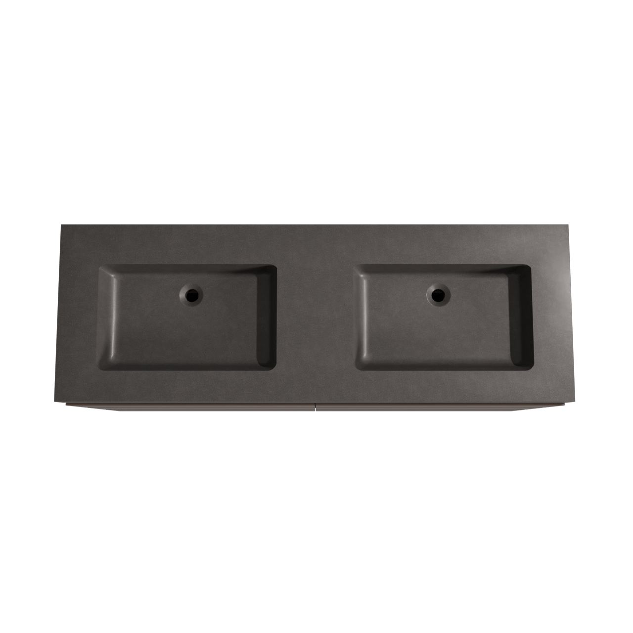 Storke Edge meuble salle de bains à poser 150 x 52 cm noyer avec Scuro High double vasque en quartz noir mat