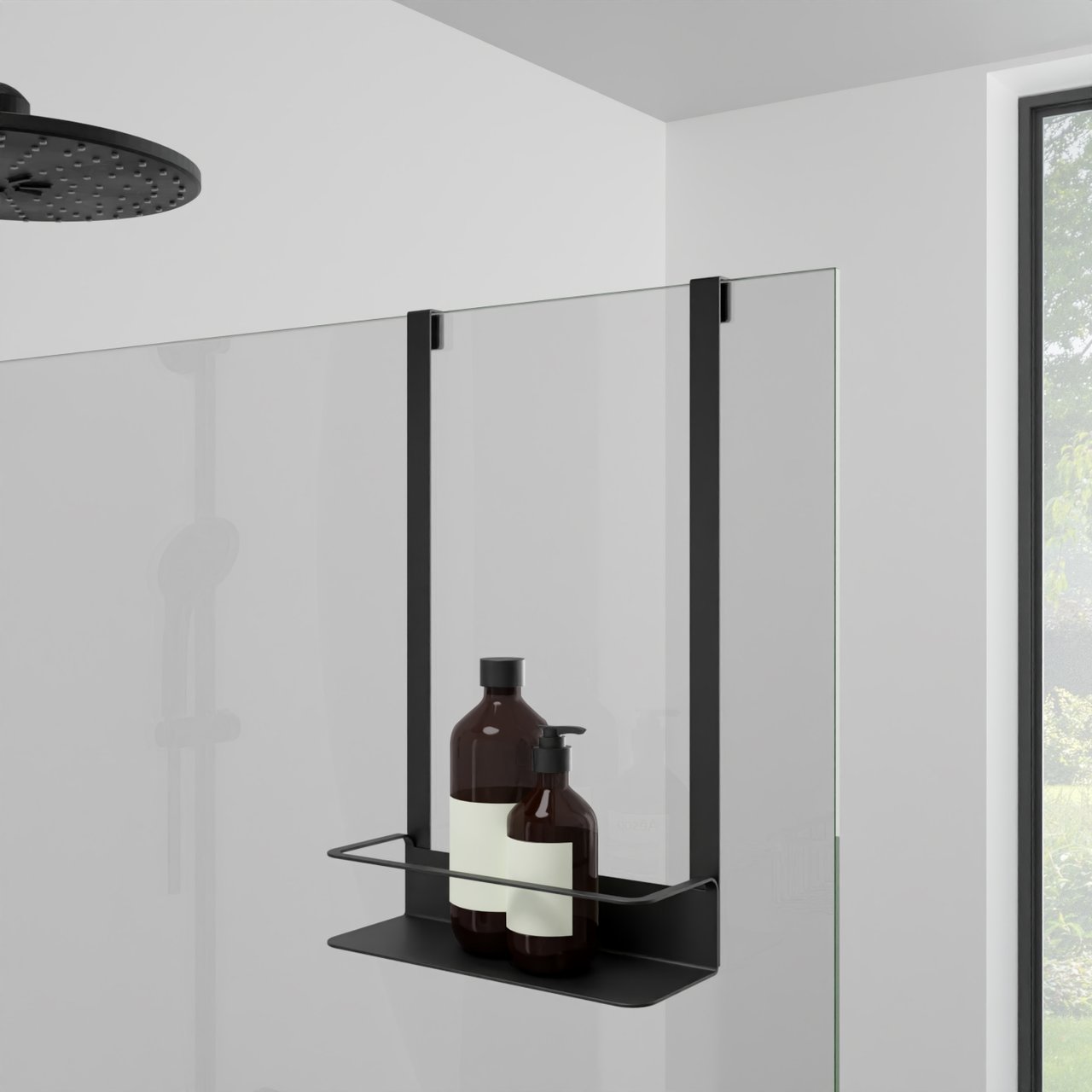 Blaufoss Tika porte-shampooing seul pour paroi de douche noir mat