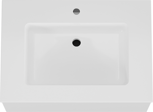 Storke Edge meuble salle de bains suspendu 75 x 52 cm blanc mat avec Bilia plan simple en marbre composite blanc brillant